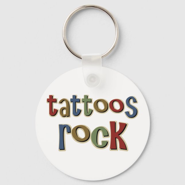 Tattoos Rock Keychain (Front)
