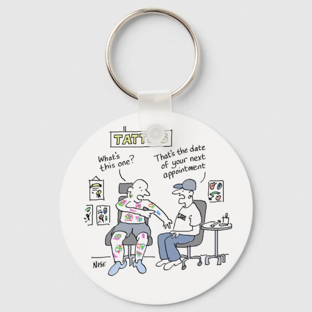 Tattoos Theme Funny Tattooist Keychain (Front)