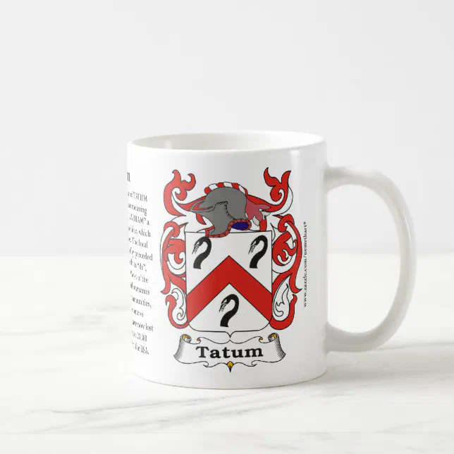 Tatum Monogram Tatum Family Coat of Arms Mug | Zazzle