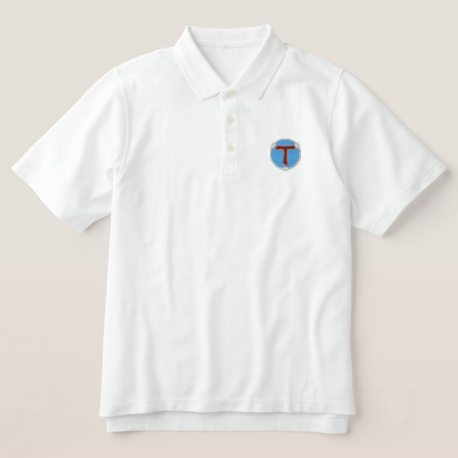 Tau and franciscan cord Embroidered Polo (Design Front)