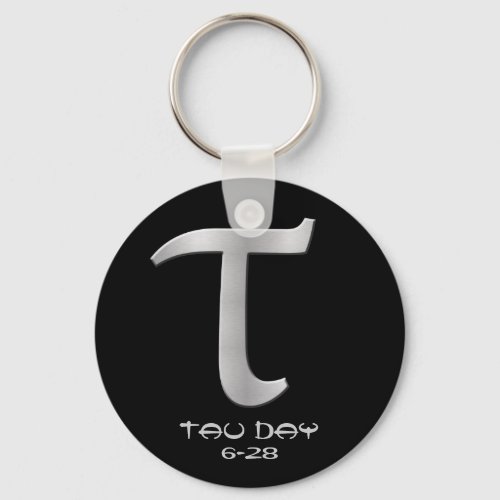 Tau Day _ Silver Greek Symbol Keychain