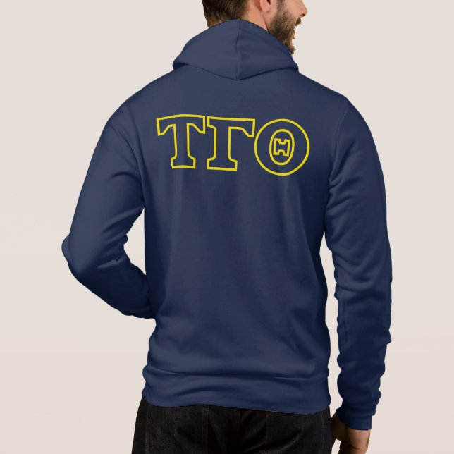 Tau Gamma Theta Full Zip Hoodie w/ Crest & Letters (Back)