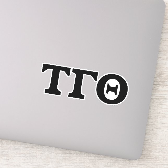 Tau Gamma Theta Vinyl Letters - Black Letters Sticker (Detail)