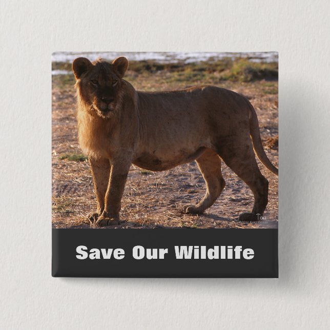 Tau Save Our Wildlife Button (Front)