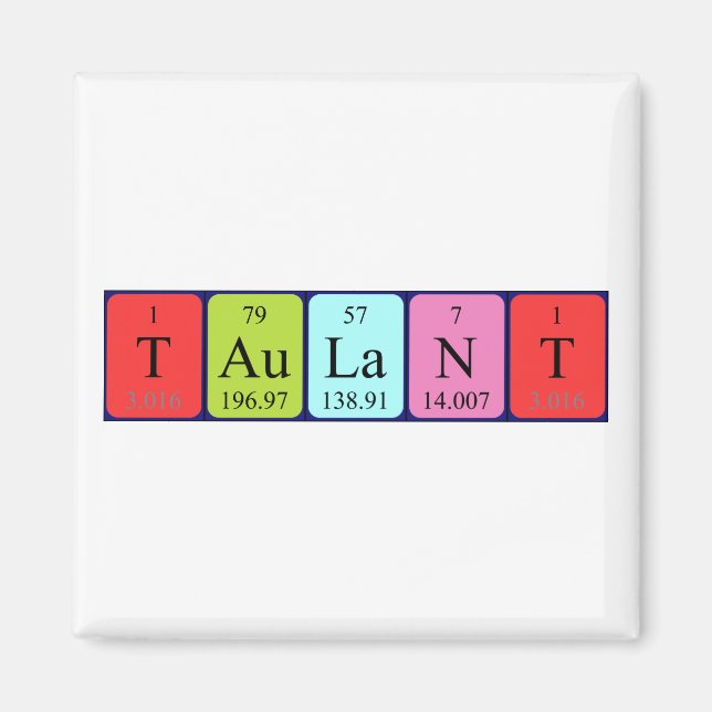 Taulant periodic table name magnet (Front)