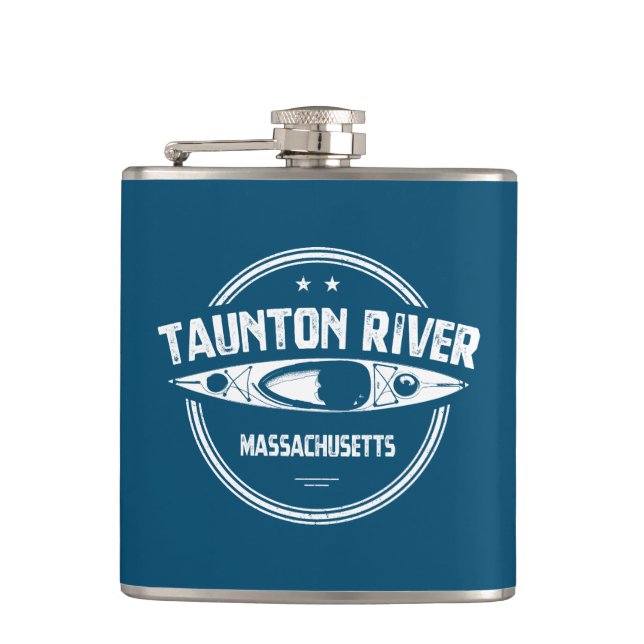 Taunton River Massachusetts Kayaking Flask (Front)