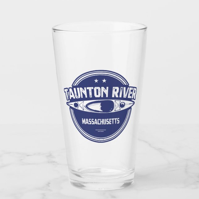 Taunton River Massachusetts Kayaking Glass (Front)
