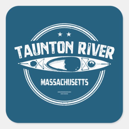 Taunton River Massachusetts Kayaking Square Sticker