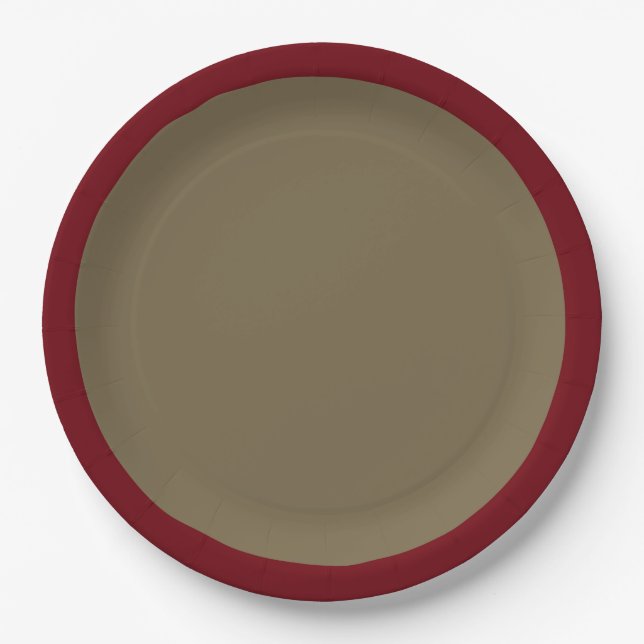 Taupe Accent Color Ready to Customize Paper Plates (Front)