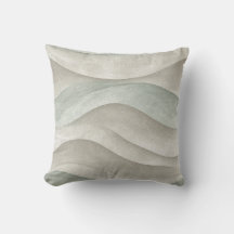 Taupe And Blue Watercolor Coastal Waves