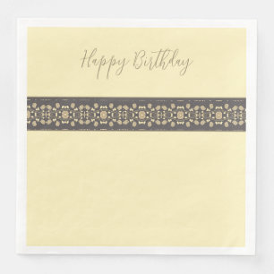 Taupe And Cream And Dark Gray Paper Dinner Napkins