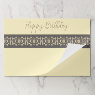 Taupe And Cream Floral Accented Paper Placemats