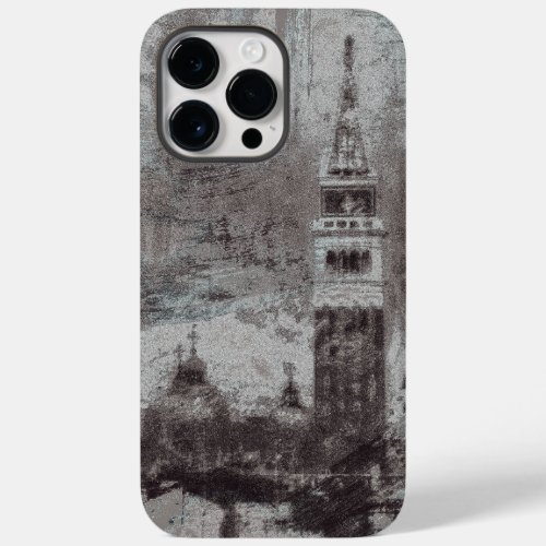 Taupe and Cyan Distressed Skyline Venice Italy Case_Mate iPhone 14 Pro Max Case