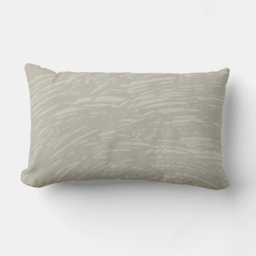 Taupe and Gray Streaks Lumbar Throw Pillow