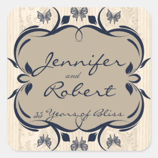 Taupe and Navy Royal Anniversary Envelope Seal