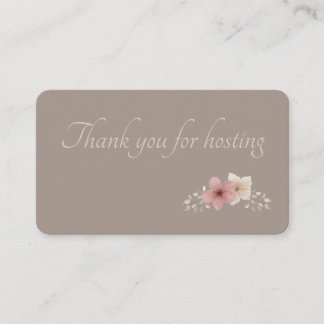 Taupe and Pink Floral | Personalizable Enclosure Card