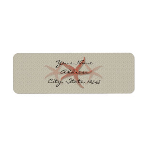 Taupe and Tangerine Seaside Wedding Return Address Label