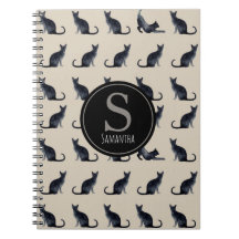 Taupe and Watercolor Black Cat Lover