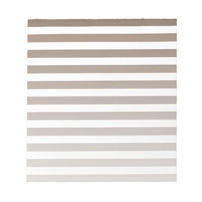 Taupe and white candy stripes notepad (Front)
