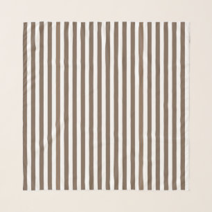 Taupe and white candy stripes scarf