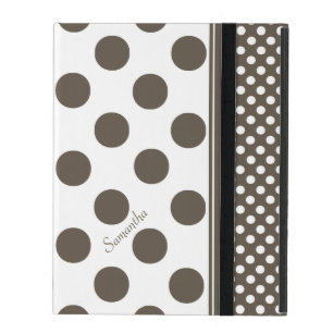 Taupe and White Polka Dot Pattern iPad Case