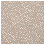 Taupe And White Random Polka Dot Spotted Print Fabric