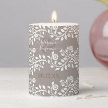 Taupe And White Rustic Floral Personalized Wedding