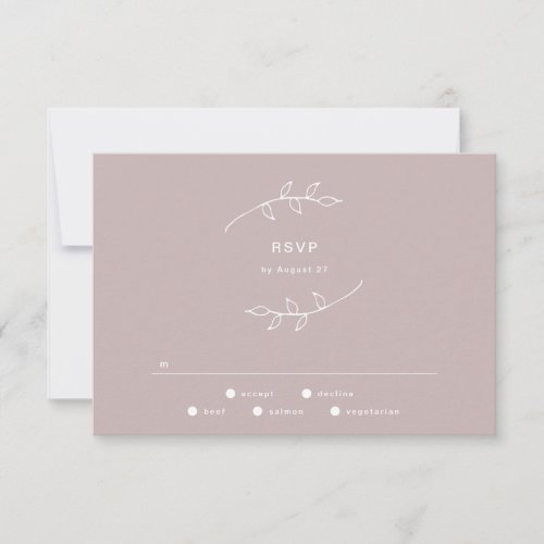 Taupe and White Simple Wreath Wedding RSVP