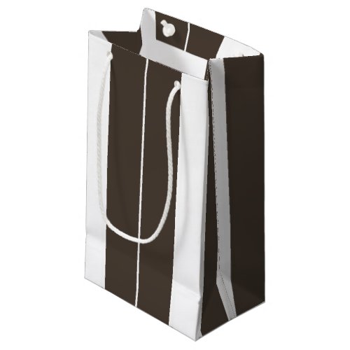 Taupe and White Striped Gift Bag