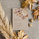 Taupe Autumn Modern Watercolor Terracotta Wedding  Invitation<br><div class="desc">Taupe Autumn Modern Watercolor Terracotta Wedding Invitation. This elegant and rustic wedding invitation features hand-painted watercolor burnt orange and terracotta leaves,  cream and beige dahlias,  and beautiful rust-colored roses perfect for a fall or autumn wedding!</div>