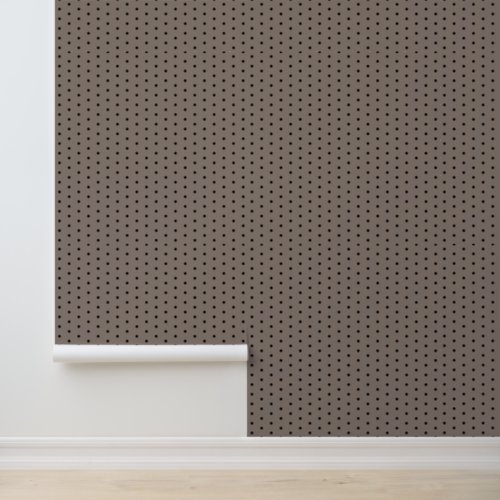 Taupe Beige Black Polka Dots Minimal Simple Wallpaper