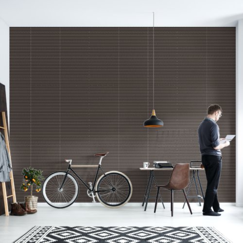 Taupe Beige Black Stripes Pattern Minimal Simple Wallpaper