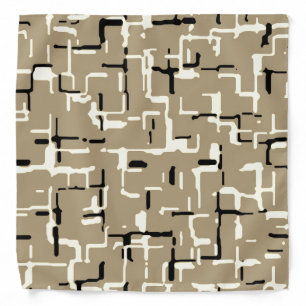 Taupe Beige Black White Bandana
