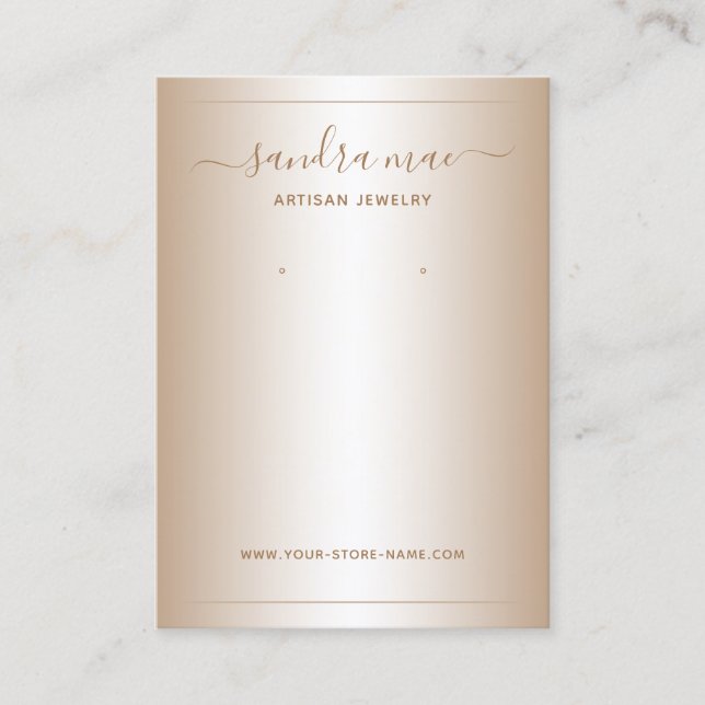 Taupe Beige Brown Ombre Jewelry Display Card (Front)