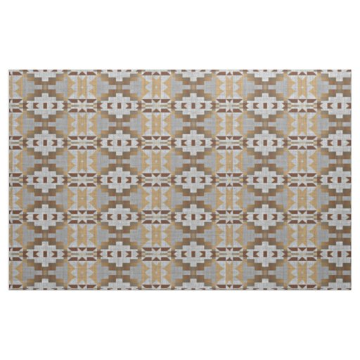 Taupe Beige Tan Dark Brown Gray Ethnic Look Fabric