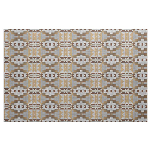 Taupe Beige Tan Dark Brown Gray Ethnic Look Fabric (Fat Quarter)
