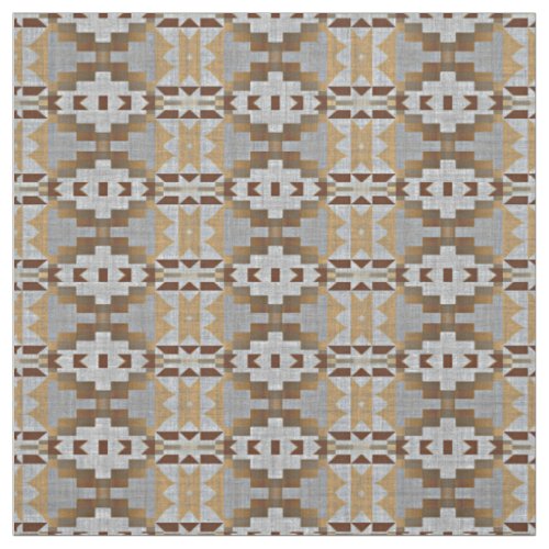 Taupe Beige Tan Dark Brown Gray Ethnic Look Fabric