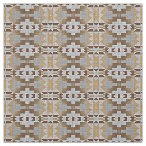 Taupe Beige Tan Dark Brown Gray Ethnic Look Fabric