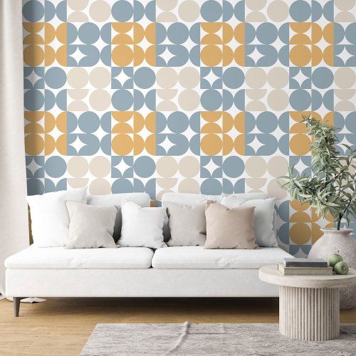 Taupe Beige Tan Gray White Circles Art Pattern Wallpaper