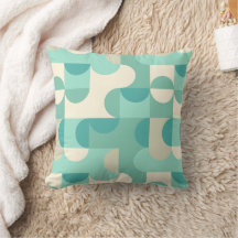 Taupe Beige Teal Blue Mint Green Circles Pattern
