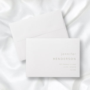 Taupe Beige White Simple Minimalist Typography Envelope
