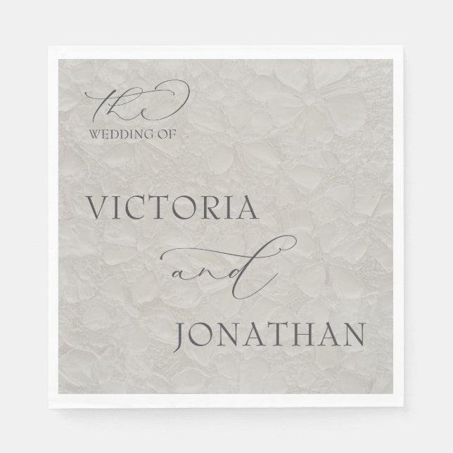 Taupe & Black Simple Elegant  Napkins (Front)