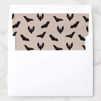 Taupe Black Spooky Bats Haunted Vintage Halloween Envelope Liner