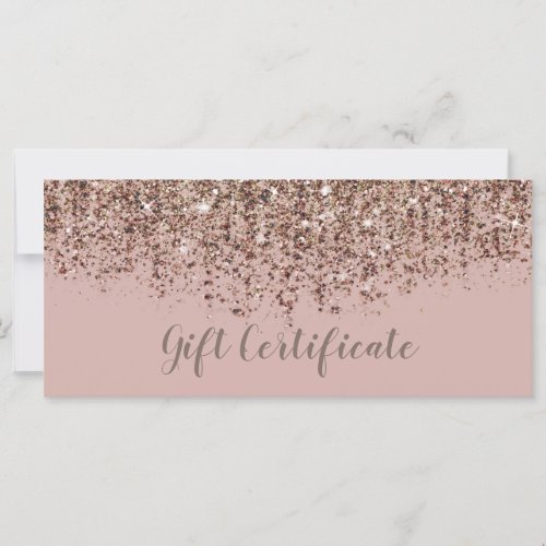 Taupe Blush Pink Bronze Glitter Gift Certificate