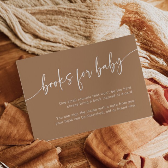 Taupe Books for Baby Insert Card Modern Neutral (Creator Uploaded)