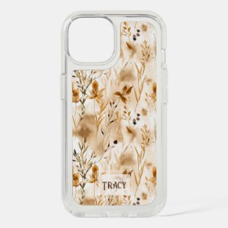 Taupe & Brown Abstract Floral