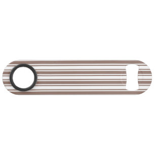 Taupe brown and white candy stripes bar key