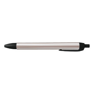 Taupe brown and white candy stripes pen