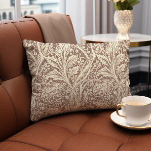 Taupe Brown Arcadia William Morris Hawthorn Lumbar Pillow