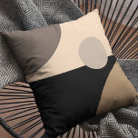 Taupe Brown Beige Black Midcentury Art Pattern Outdoor Pillow<br><div class="desc">Beautiful contemporary tan,  dark brown,  taupe and ivory colored round circles pattern on a black background. Ornate,  elegant,  stylish and eclectic design for the fancy artistic fashionista,  the artsy fashion diva,  popular hip trendsetter,  vintage retro art style and abstract digital geometric motif lover.</div>